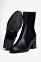 Women's Boots Round Toe Zippered Thick Heeled Daily Ankle Boots Lara Black - 5