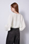 Asymmetric Buttoned Bat Sleeve Tricot Cardigan Ecru - 5
