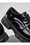 Men's Casual Black Patent Leather Lace-Up High Comfort Sole Men's Shoes - 5