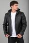 Detachable Mesh Hooded Faux Leather Coat Kmd 814_50515-1 - 3