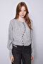 Asymmetric Buttoned Bat Sleeve Knitted Cardigan Gray - 2