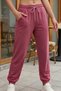 Women's Pink Modal Flowy Cut Soft Textured Sweatpants with Elastic Waist and Cuffs - 7