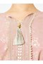 Pink A-Line Maxi Jalabiya with Gold Floral Print - 3