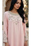 Floral Vines Embroidered Scoop Neck Maxi Jalabiya - 2