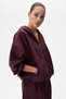 Amoura Women's Soft and Flexible Fabric Hooded Zippered Long Sleeve Burgundy Sweatshirt - 4