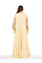 Beige Embroidery Sequin Embellished Maxi Jalabiya - 4