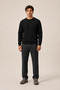 Steni New Season Men's Regular Fit Winter Crew Neck Sweatshirt Black - 2