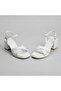 Buckle-Strapped Thick Heeled Day & Night Women's Shoes White - 5