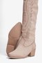Women's Suede Boots Western Embroidery Detailed Heeled Pull-On Dora Mink - 4