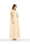 Beige A-Line Maxi Jalabiya with Colorful Embroidery