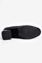 Women's Suede Boots Round Toe Zippered Thick Heeled Daily Ankle Boots Lara Navy Blue - 6