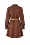 Brown Belted Dress - 2Y250367 - 2