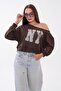 Women's Printed Stone Detailed Boat Neck Sweatshirt 265141 - - 2