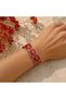 Brown Copper Ethnic Wide Form Thick Copper Bracelet, Hand-Embroidered Adjustable Model - 4