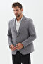 Wilson Men's Dark Gray Cotton Blend Cool Summer Fabric Slim Fit Half Lined Sports Blazer Jacket - 5