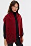 Women's Single-Sided Felt Flower Embroidered Wool Kaşkol Y.Red - 4