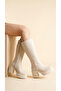 Thick High Heeled Zippered Below the Knee Simple Classic Women's Boots - 2