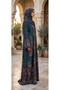 Heritage Paisley Printed Open Front Flared Abaya - 3