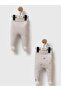 2-Piece Printed Single Bottom Baby Set - Gray