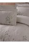 Botanic Embroidered Cotton Satin Double Duvet Cover Set - 3
