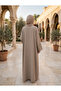 Embellished Fringe Trim Open Front Abaya - 5
