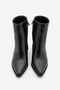 Women's Zippered Thick Heeled Pointed Toe Daily Boots Rigena Black - 6