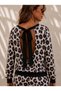 Women's long sleeve crew neck two-piece set with bow detail: blouse and pants - 3