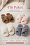 Set of 4 Women's Plush House Slippers – Soft, Comfortable, Non-Slip Sole, Mixed Color Slippers Pack