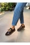 Brown Suede Crocodile Lace-Up Women's Casual Sportswear