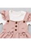 Baby Girl Bow Patterned Salmon Salopet and Long Sleeve Body Set - 2