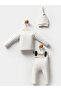 3-Piece Printed Bodysuit Sets with Hats - Gray - 4