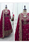 Dark Pink Faux Georgette Gown - FFT6780 | Dark Pink-Size:M-38-Inches - 5