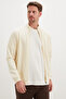Ribbed Collar Zippered Regular Fit Jacket - 5