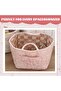 Boho Quilted Fabric Storage Basket with Handles & Pocket, Foldable Laundry Hamper Boho Floral Print - 5
