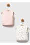 2-Piece Printed 1-9 Month Vest - Ecru - 3