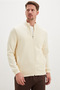 Ribbed Collar Zippered Regular Fit Jacket - 2