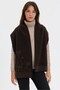 Women's Single-Sided Felt Flower Embroidered Wool Kaşkol Dark Brown - 2