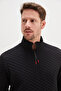 Half-Zip Stand Collar Quilted Sweatshirt - 7