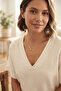 Brass Gold Color Zircon Stone Drop Model Women's Necklace - 2