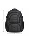 Unisex Black 5-Pocket Water-Resistant Backpack for Travel, Outdoor and Daily Use - 2