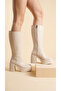 Thick High Heeled Zippered Below the Knee Simple Classic Women's Boots - 4