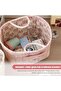 Boho Quilted Fabric Storage Basket with Handles & Pocket, Foldable Laundry Hamper Boho Floral Print - 2