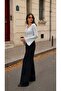 Knitwear Blouse - Soft Ribbed Square Neck Drawstring Tie Long Sleeve Knitwear Blouse - 4