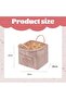 Boho Quilted Fabric Storage Basket with Handles & Pocket, Foldable Laundry Hamper Boho Floral Print - 6
