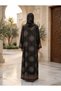 Medallion Paisley Printed Open Front Straight Abaya - 4