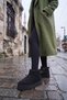 Women's Black Suede Stone Ankle Boots with Platform Soles, Stylish and Comfortable Winter Boots