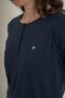Women's Leaves Navy Blue Long Sleeve Pajama Set Pc9258-S-V1 - 5