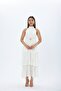 Halter Necklace Belted Chiffon Crepe