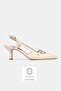 Women's Beige Genuine Natural Leather Shoes, Size 35-41, Open Back, Thin Heel