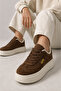 Women'S, Suede Texture, 5 cm Thick Sole, Lace-Up, Casual Sneaker Shoes